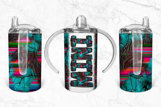 turquoise tooled serape Sippy Cup