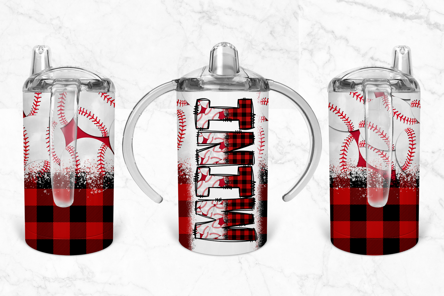 Baseball plaid sippy Cup
