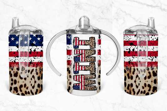 Mix leopard flag sippy Cup