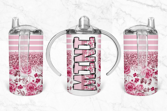 Pink floral Sippy Cup