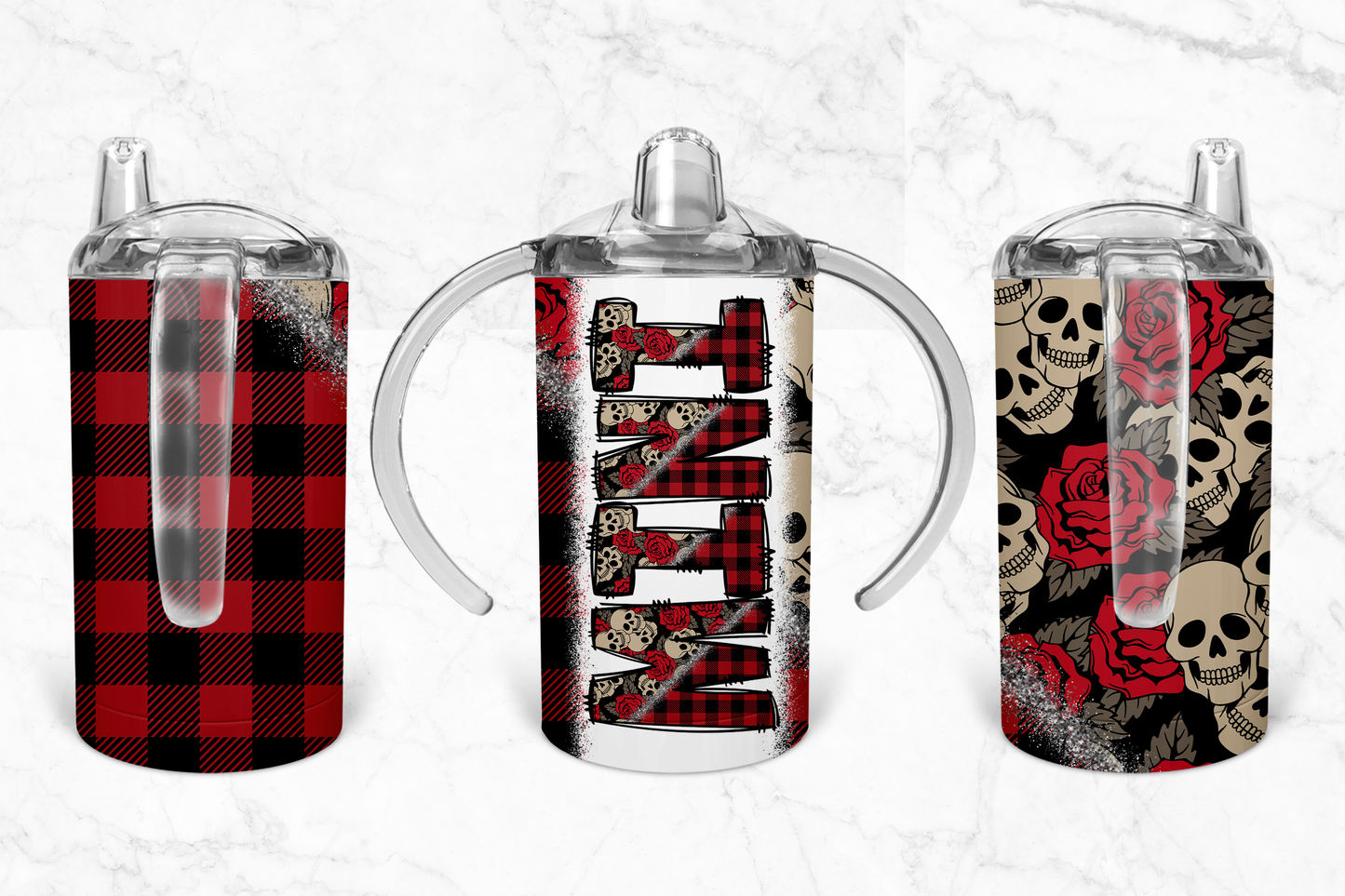 Plaid skull Sippy Cup