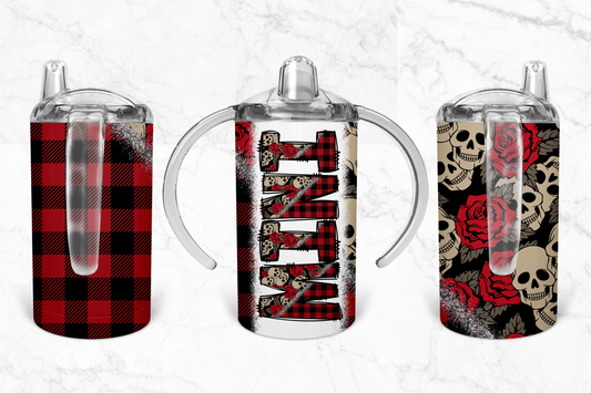 Plaid skull Sippy Cup