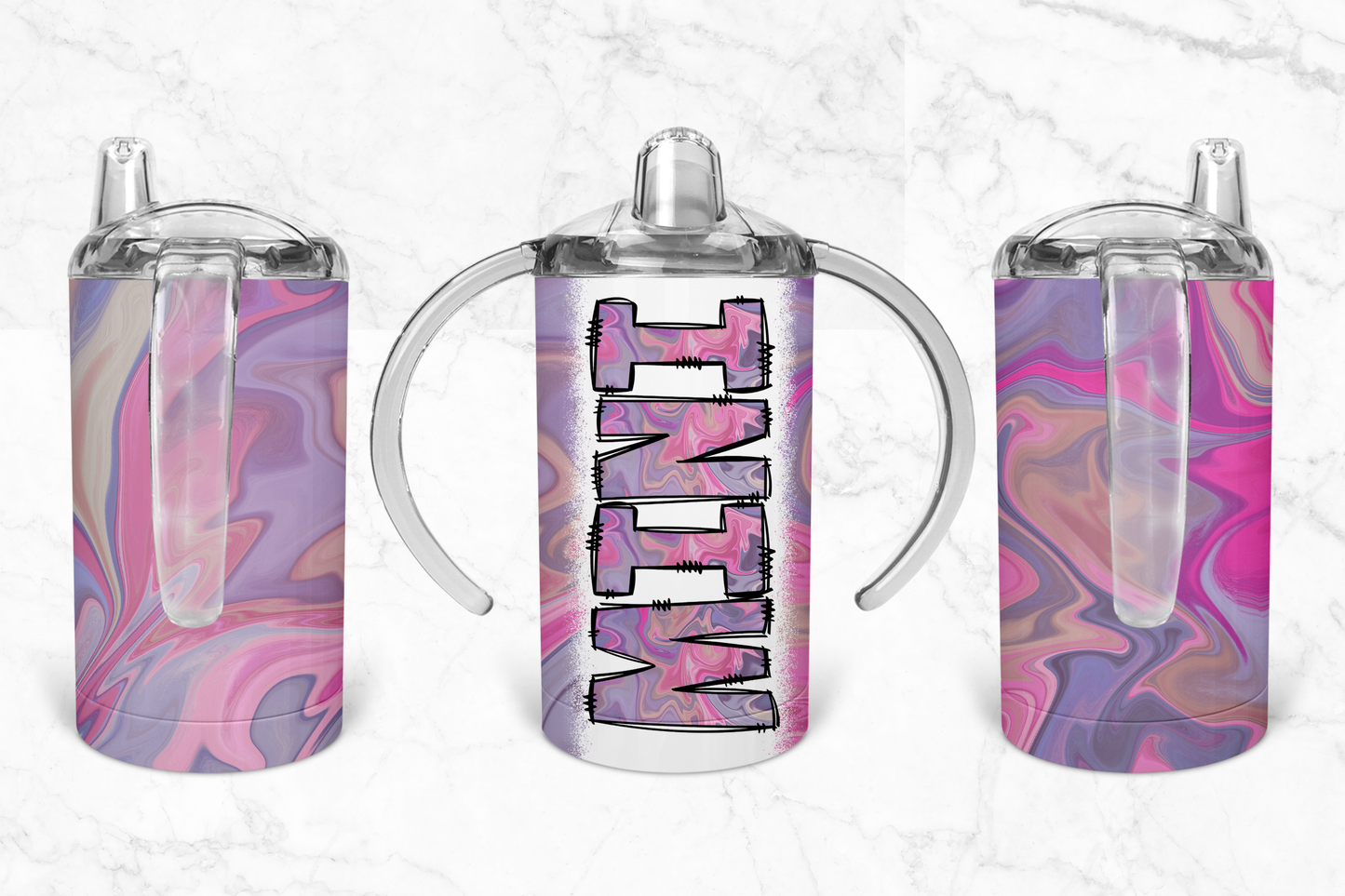 Wavy pink and purple sippy Cup