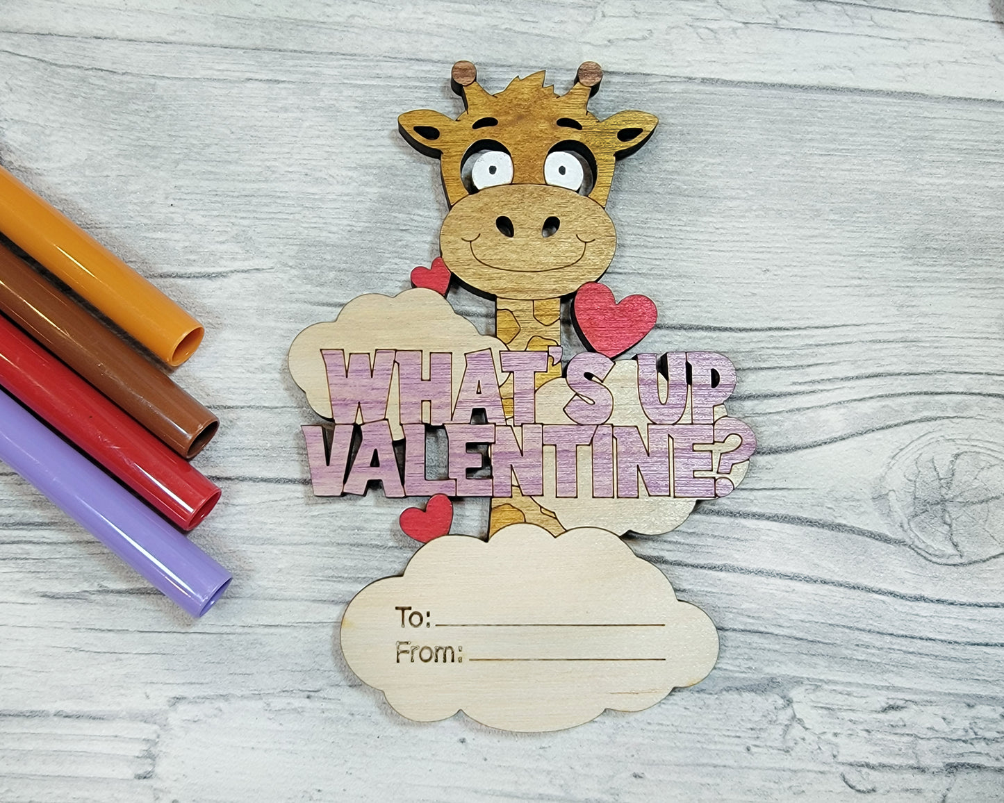 Valentines DIY Safari Animal Paint Card