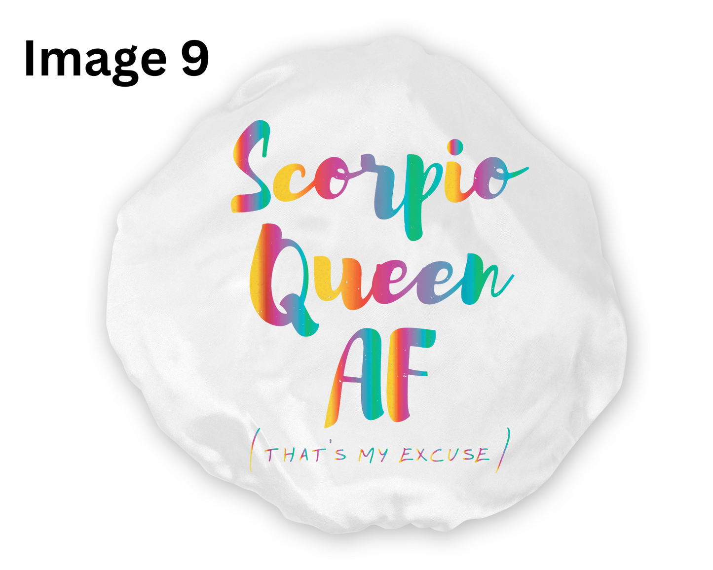 Wide Band Satin Hair Bonnet Scorpio Zodiac available in 9 colors