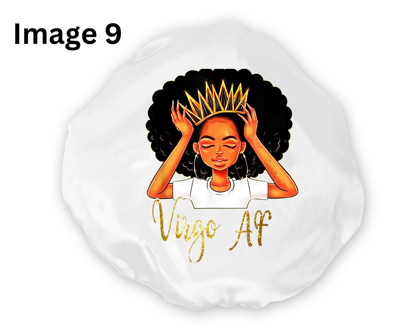 Wide Band Satin Hair Bonnet Virgo Zodiac available in 9 colors