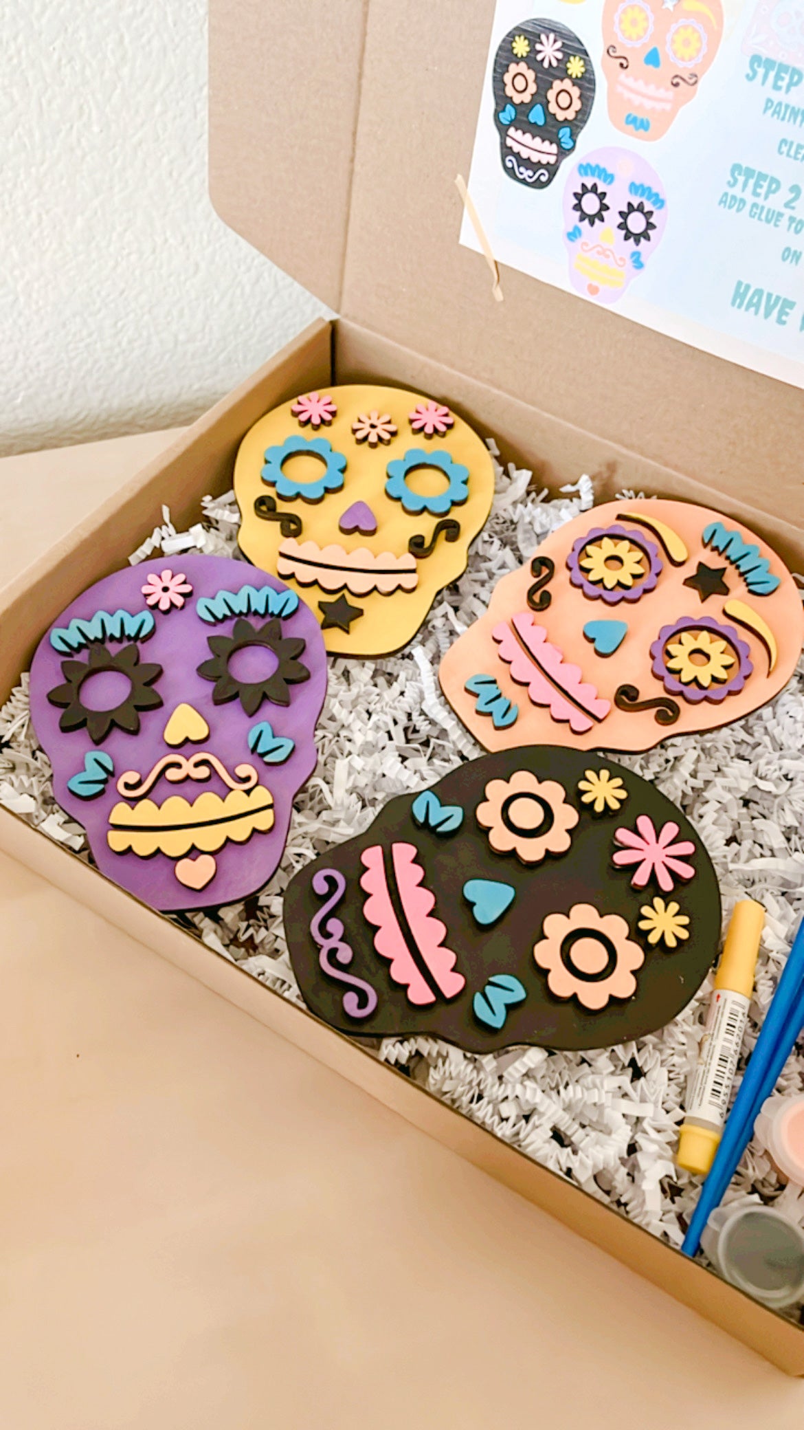 DIY Paint Kit -  Dia de los muertos skull