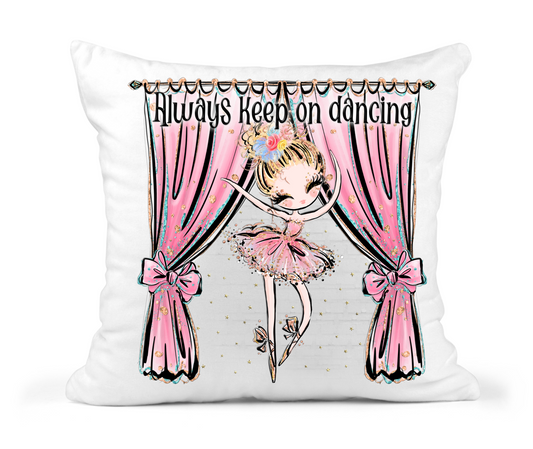 Personalized Ballerina Blonde Hair Throw Pillow Gift for Her