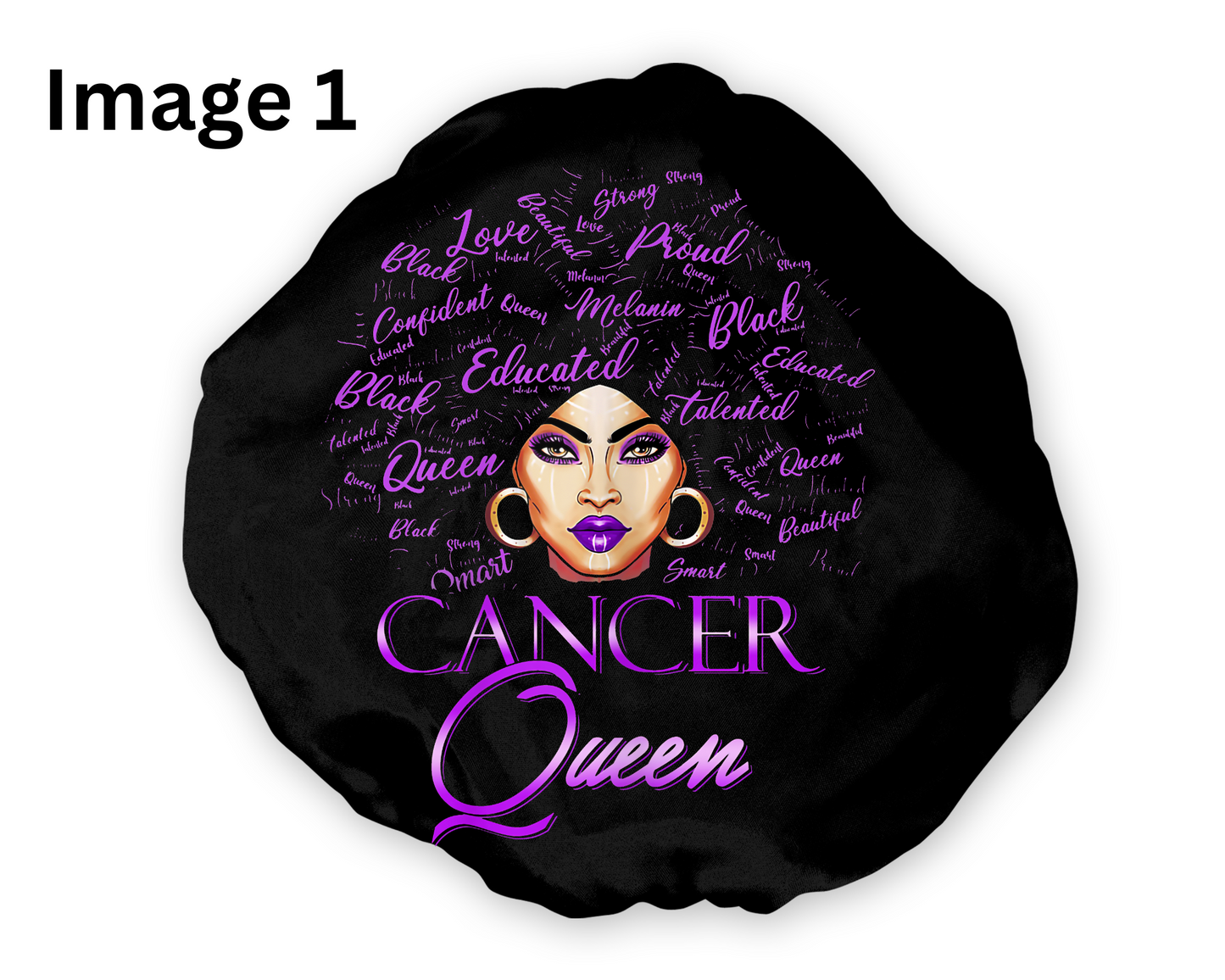 Wide Band Satin Hair Bonnet Cancer Zodiac Available in 9 colors