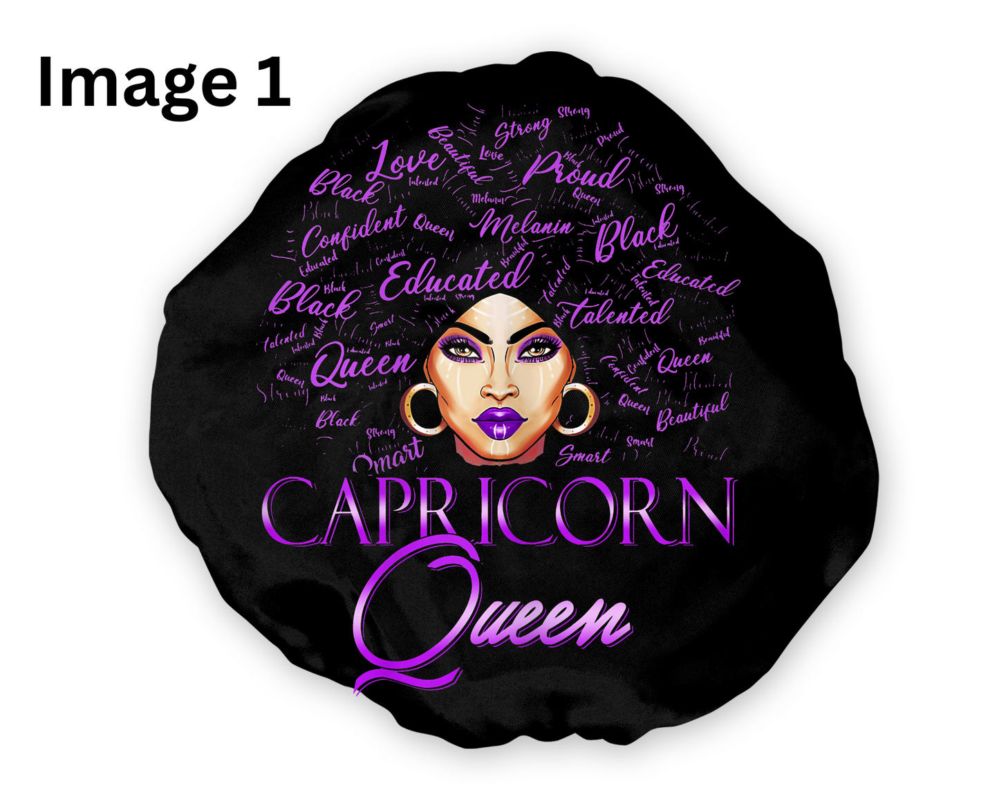 Wide Band Satin Hair Bonnet Capricorn Zodiac available in 9 colors