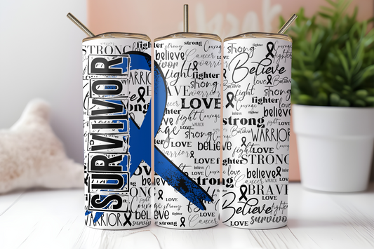 Blue Survivor Ribbon Tumbler