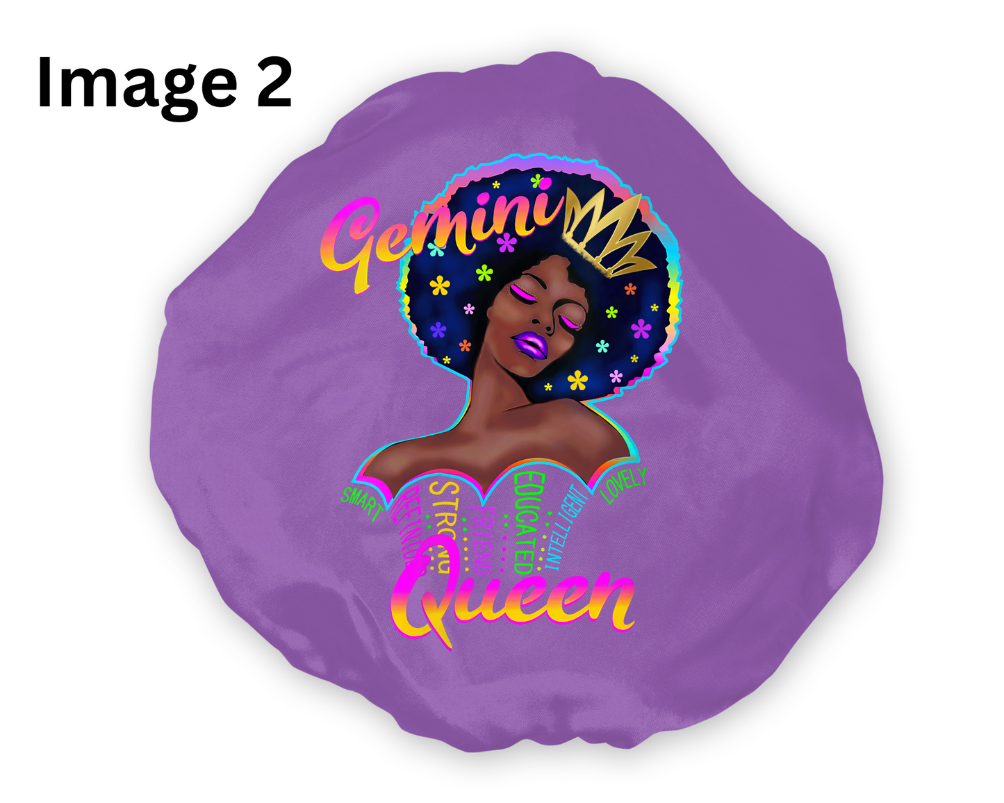 Wide Band Satin Hair Bonnet Gemini Zodiac available in 9 colors