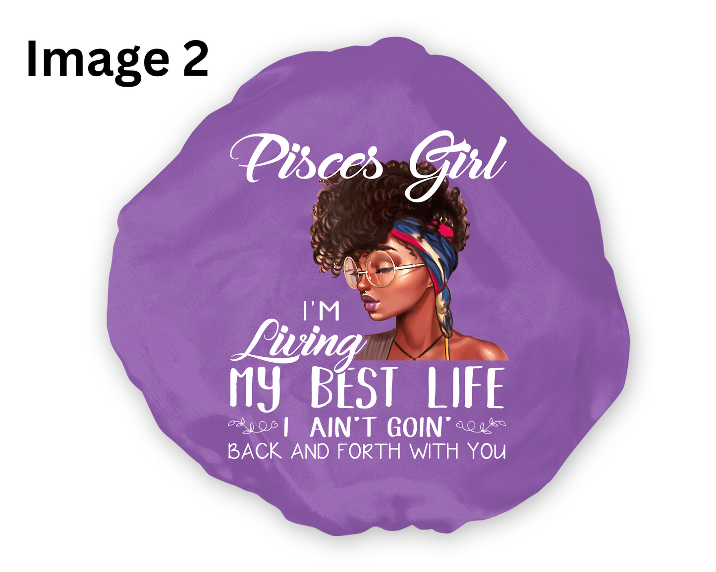 Wide Band Satin Hair Bonnet Pisces Zodiac available in 9 colors