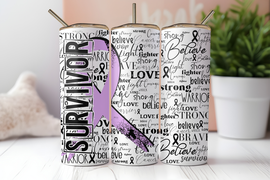 Lavender Survivor Ribbon Tumbler