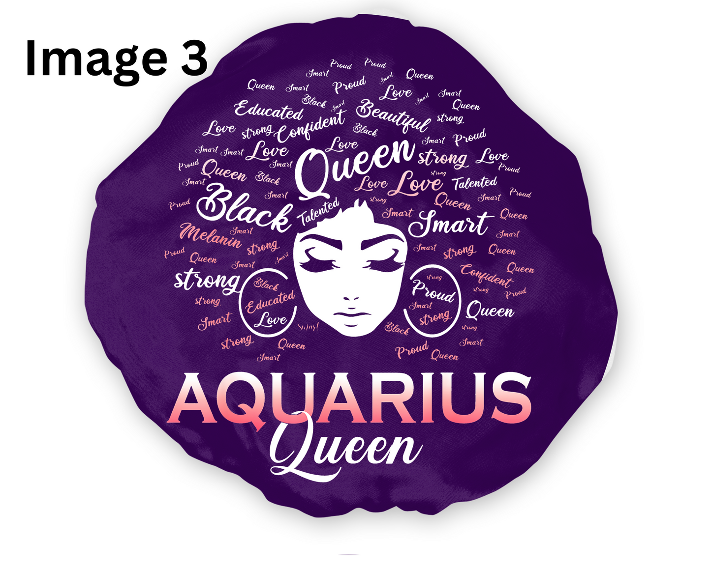 Wide Band Satin Hair Bonnet Aquarius Zodiac Style 1 (Available in 9 colors)