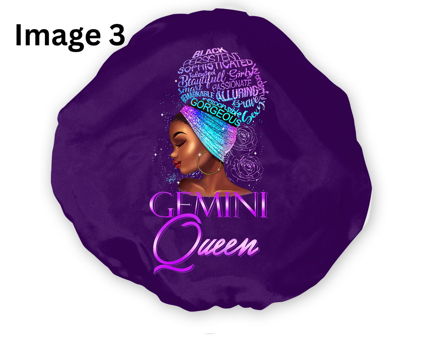 Wide Band Satin Hair Bonnet Gemini Zodiac available in 9 colors