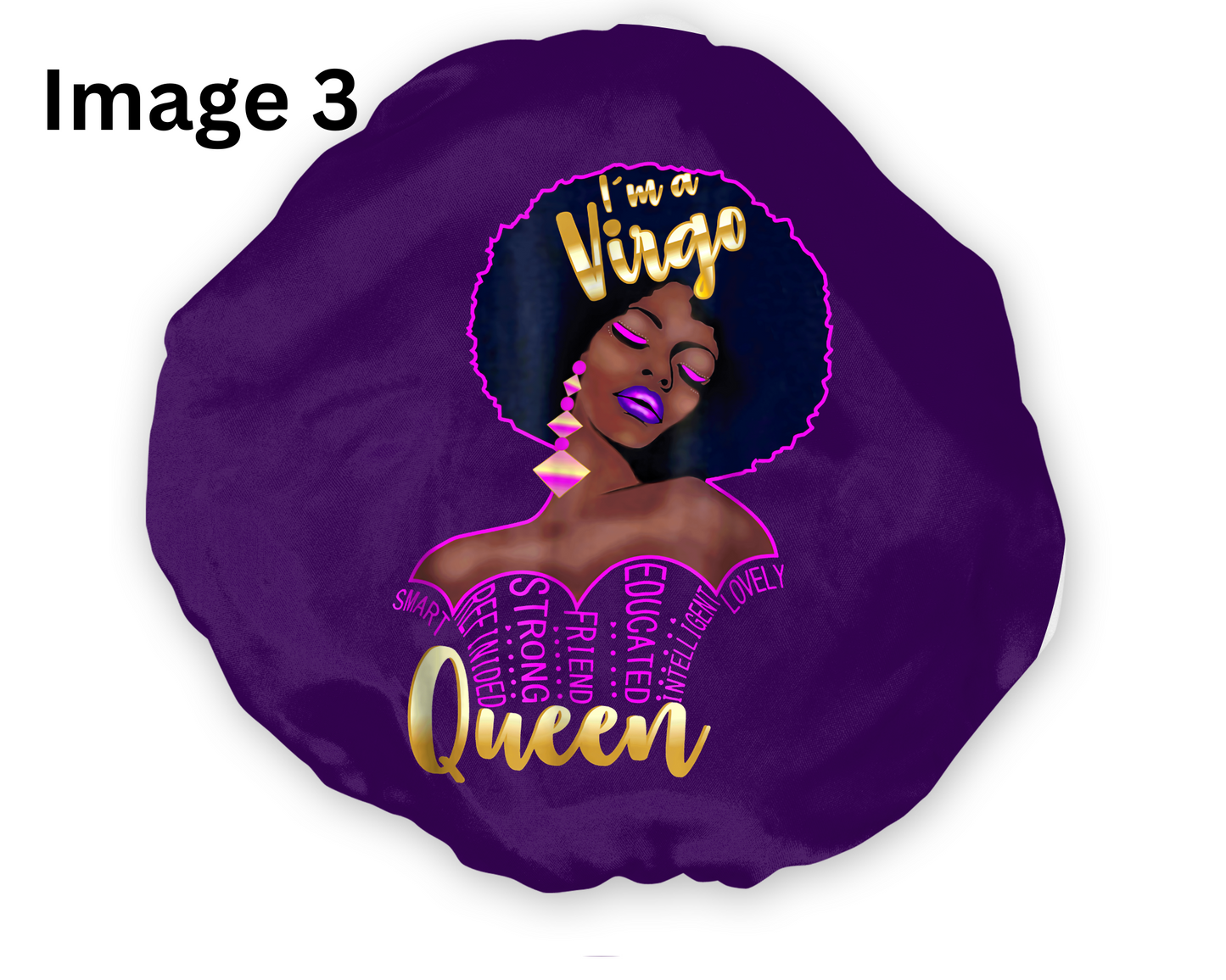 Wide Band Satin Hair Bonnet Virgo Zodiac available in 9 colors