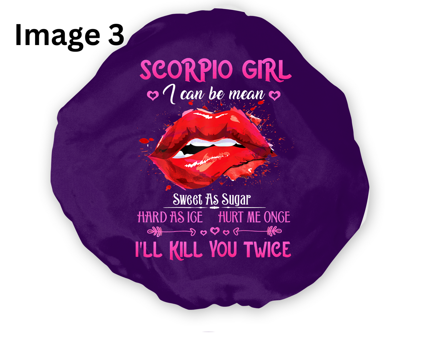 Wide Band Satin Hair Bonnet Scorpio Zodiac available in 9 colors