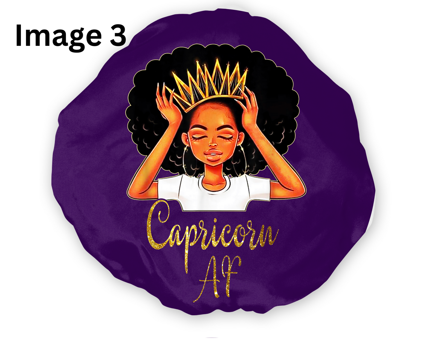 Wide Band Satin Hair Bonnet Capricorn Zodiac available in 9 colors