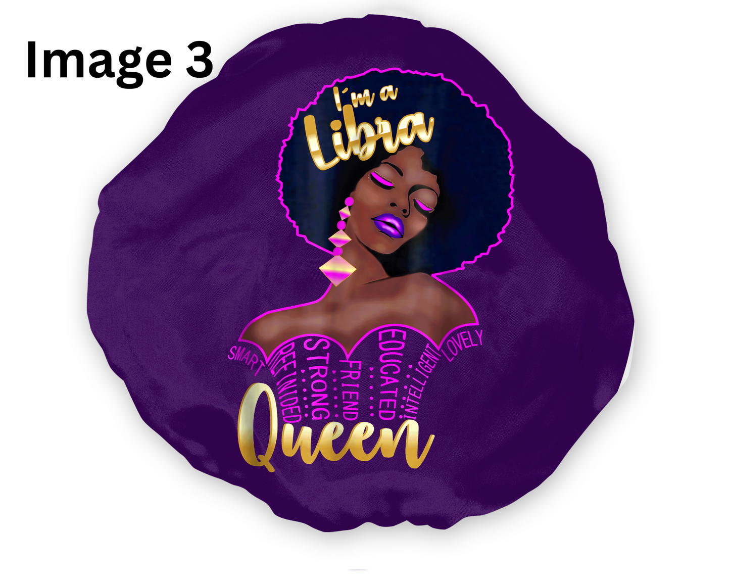 Wide Band Satin Hair Bonnet Libra Zodiac available in 9 colors