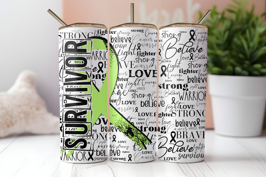 Lime Green Survivor Ribbon Tumbler