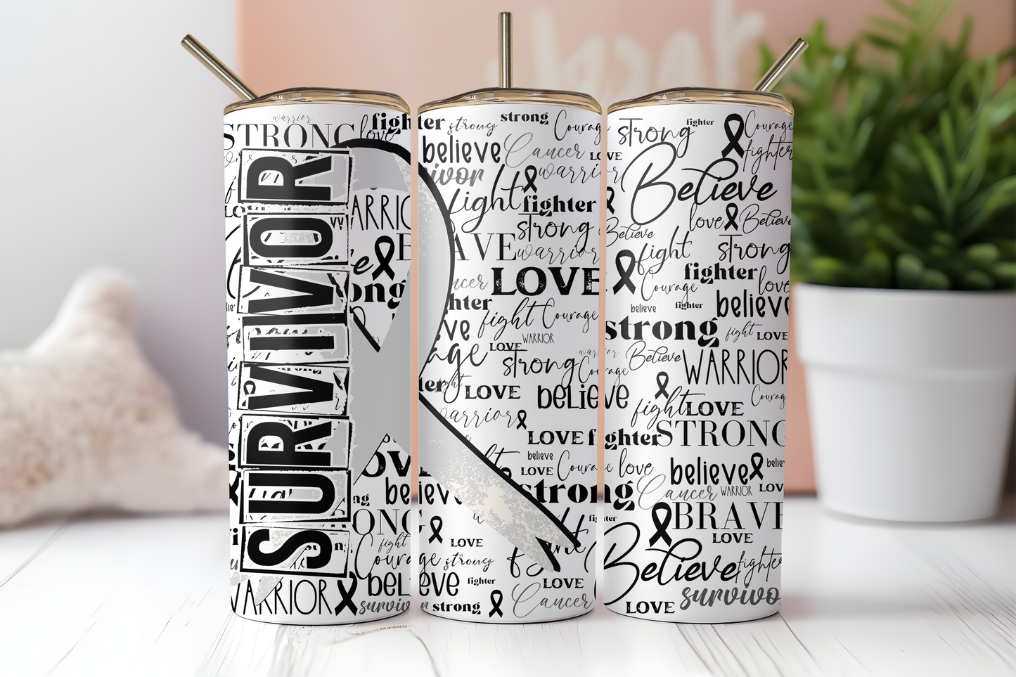 Pearl Survivor Ribbon Tumbler