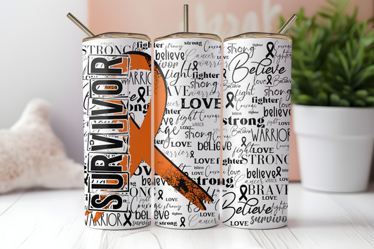 Orange Survivor Ribbon Tumbler