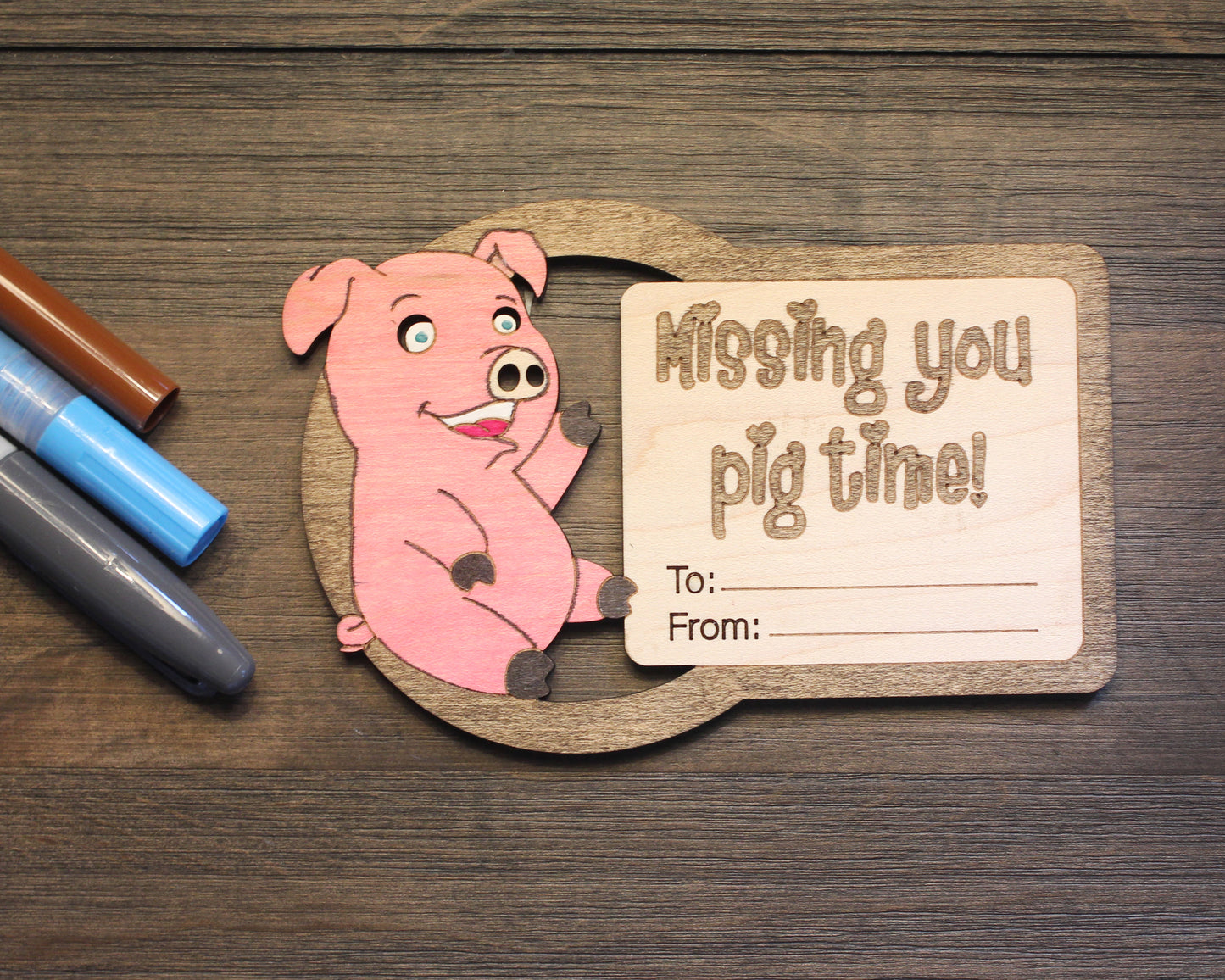 Valentines DIY Farm Animals Paint Card