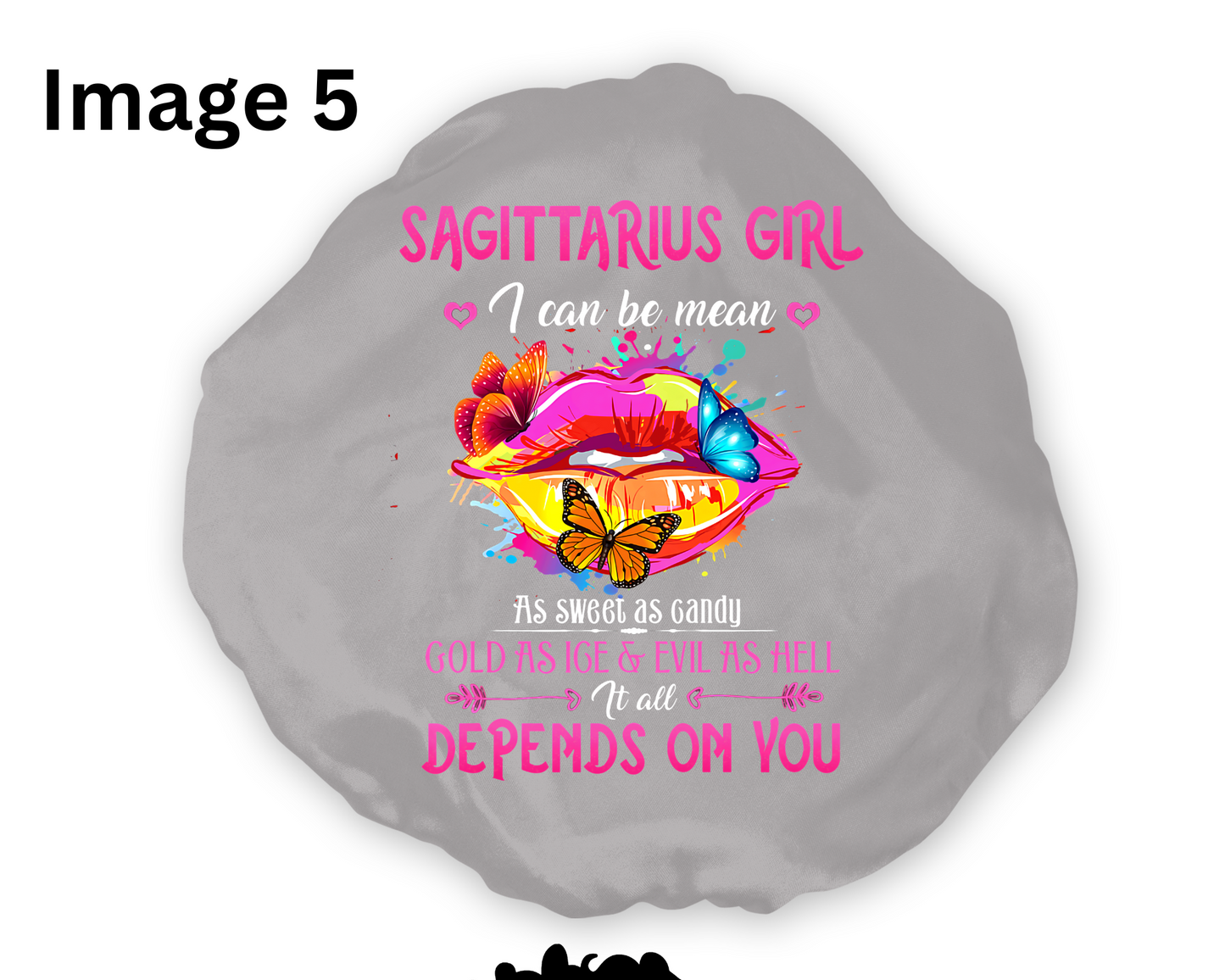 Wide Band Satin Hair Bonnet Sagittarius Zodiac available in 9 colors