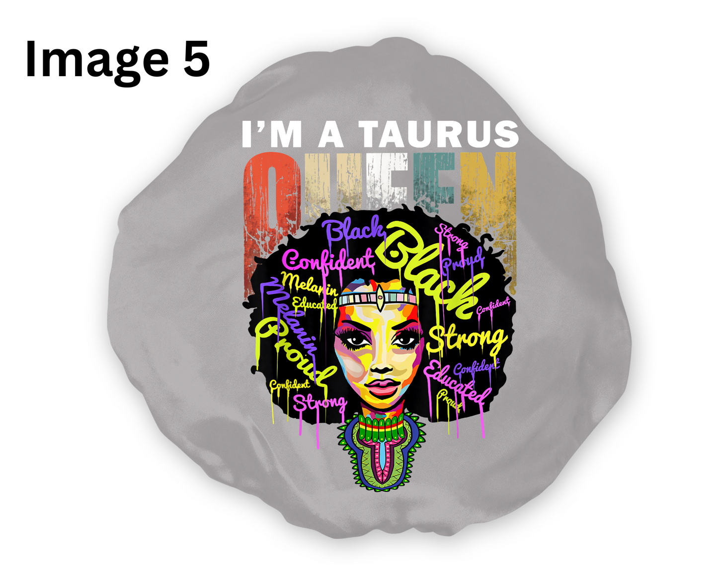 Wide Band Satin Hair Bonnet Taurus Zodiac available in 9 colors