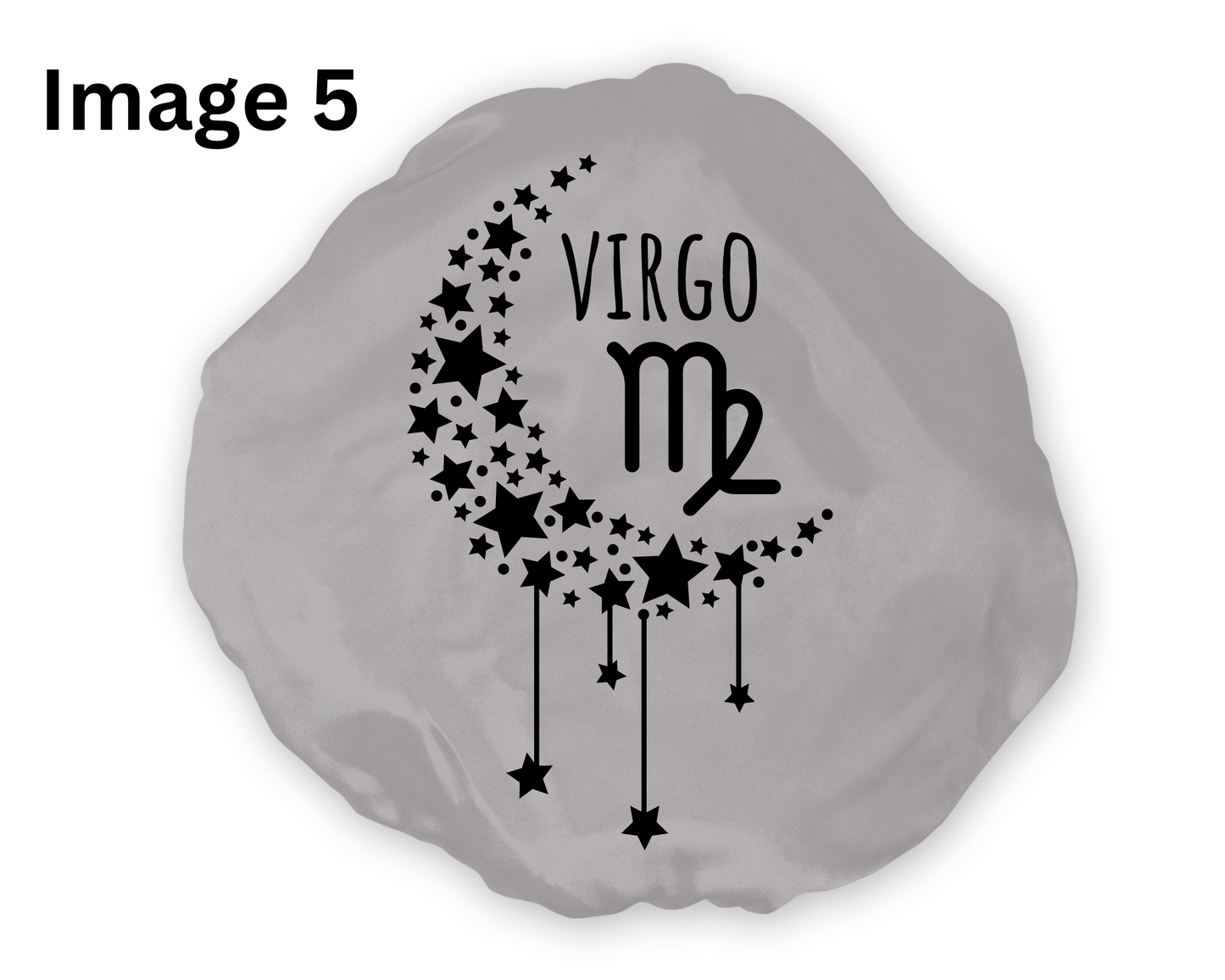 Wide Band Satin Hair Bonnet Virgo Zodiac available in 9 colors