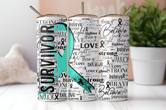 Teal Survivor Ribbon Tumbler