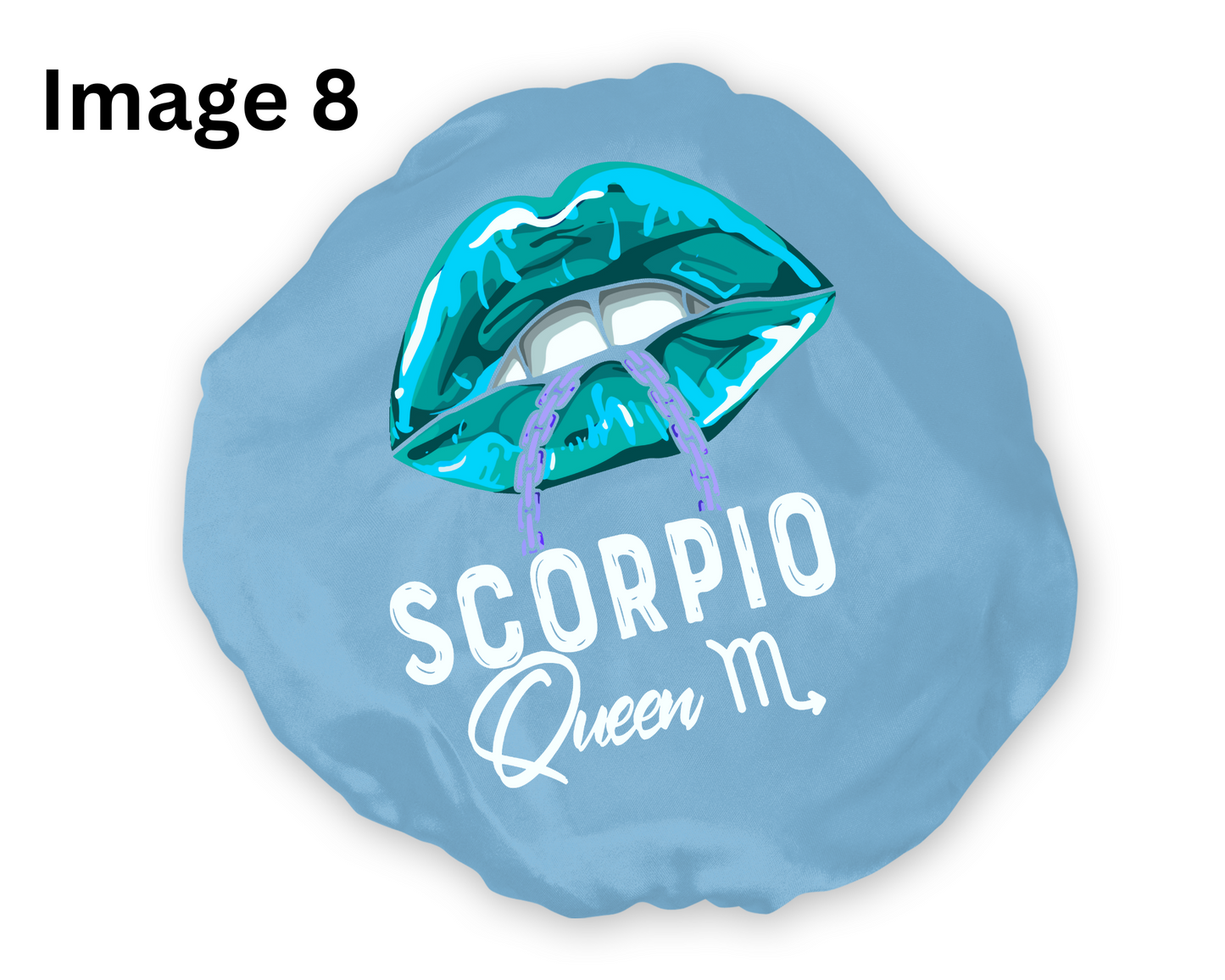 Wide Band Satin Hair Bonnet Scorpio Zodiac available in 9 colors