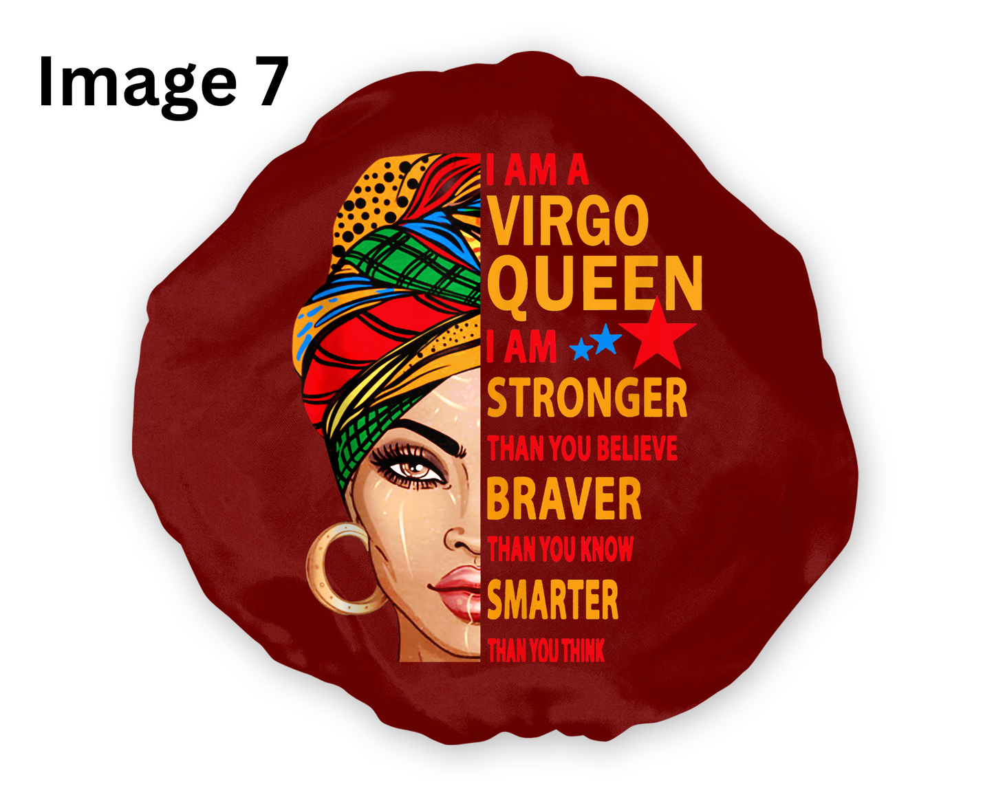 Wide Band Satin Hair Bonnet Virgo Zodiac available in 9 colors