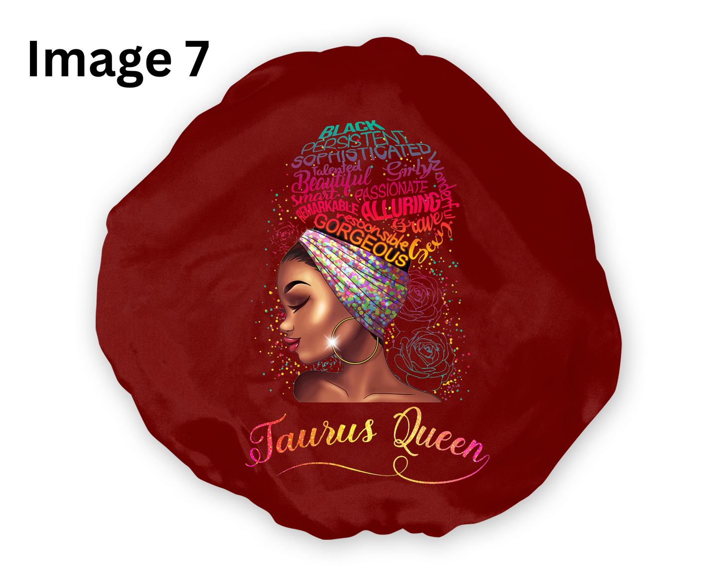 Wide Band Satin Hair Bonnet Taurus Zodiac available in 9 colors