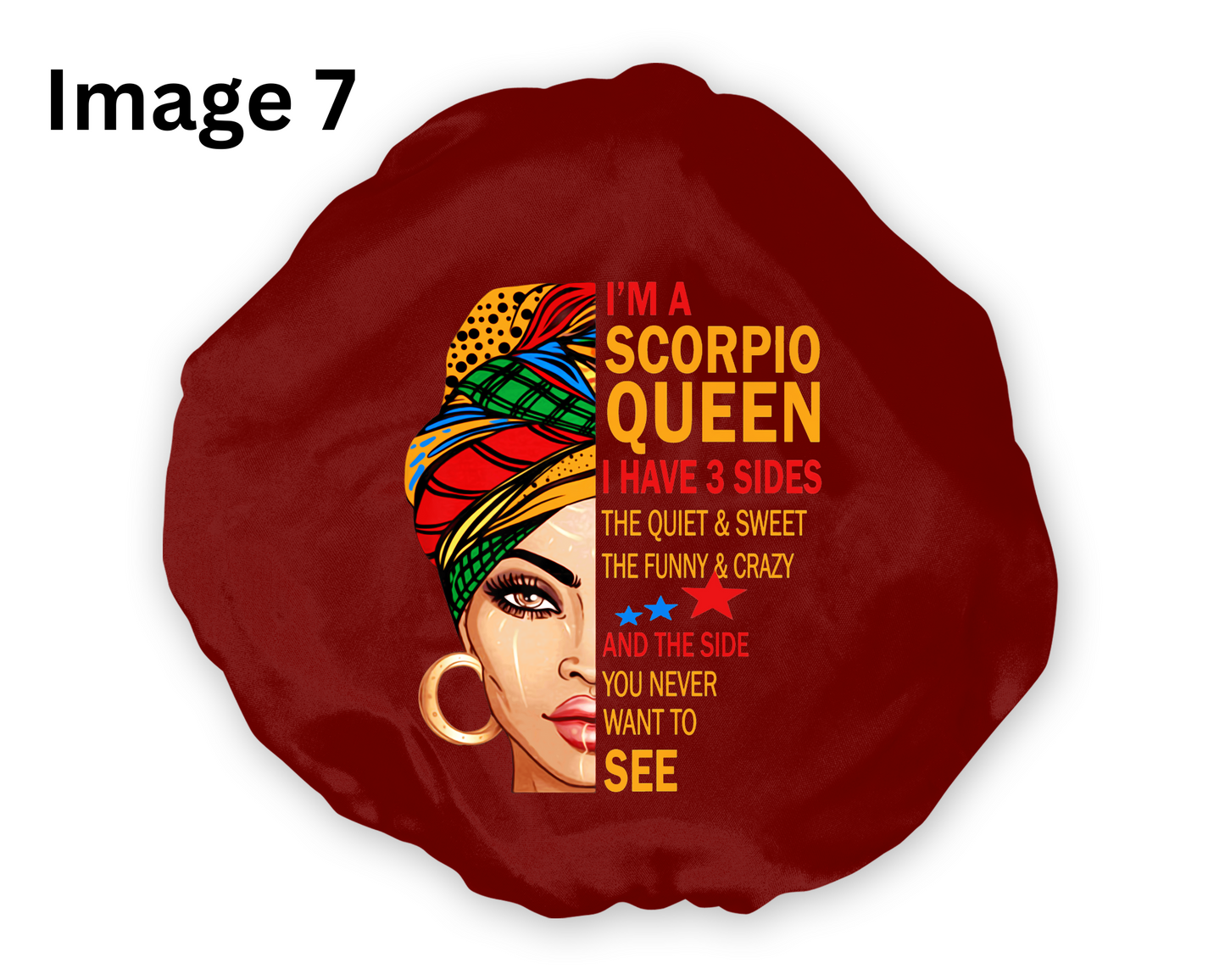 Wide Band Satin Hair Bonnet Scorpio Zodiac available in 9 colors