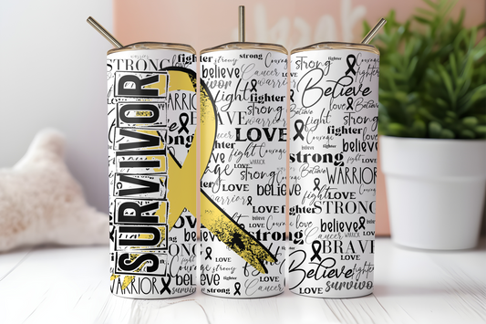 Yellow Survivor Ribbon Tumbler