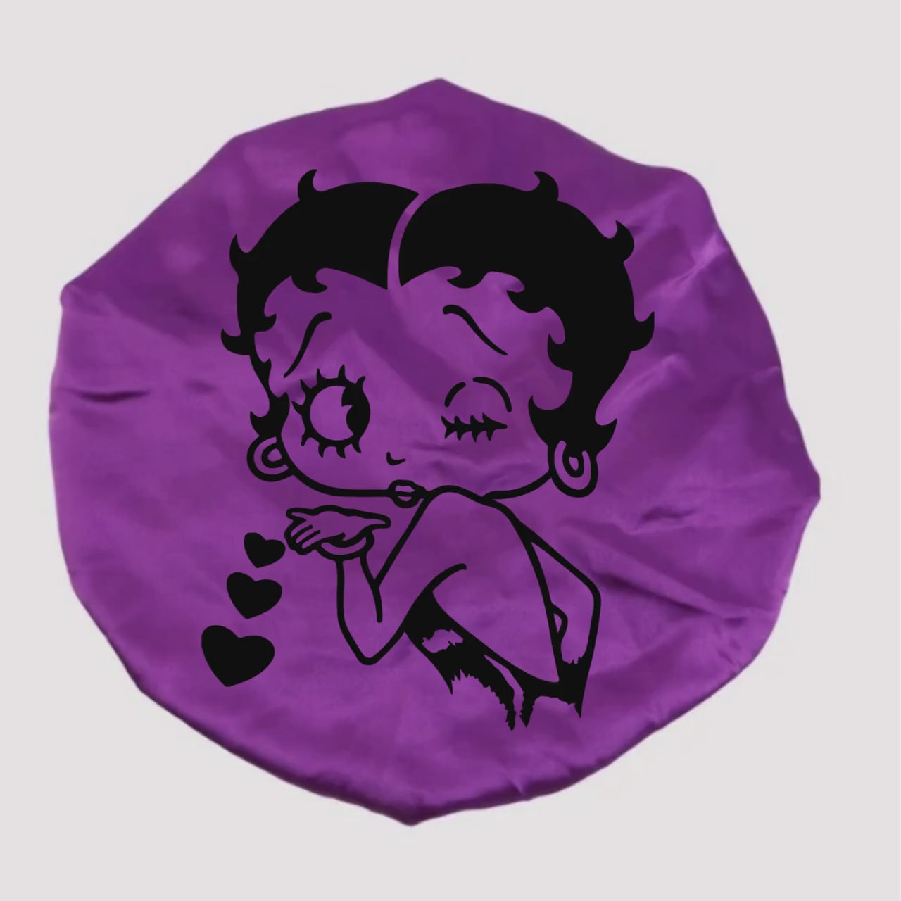 Personalized Betty Boop Satin Hair Bonnet for  women Blue hair bonnet Custom Silk for Women, Teens, and Kids Satin Sleep Cap