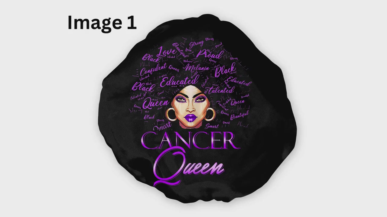 Wide Band Satin Hair Bonnet Cancer Zodiac for Women in Black Light Purple Dark Purple Pink Silver Gold Red Blue White