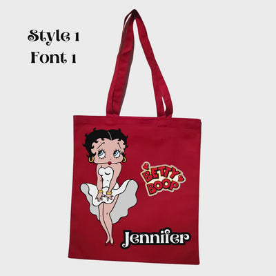 Personalized Betty Boop Red Tote Bag Gift for Her Custom