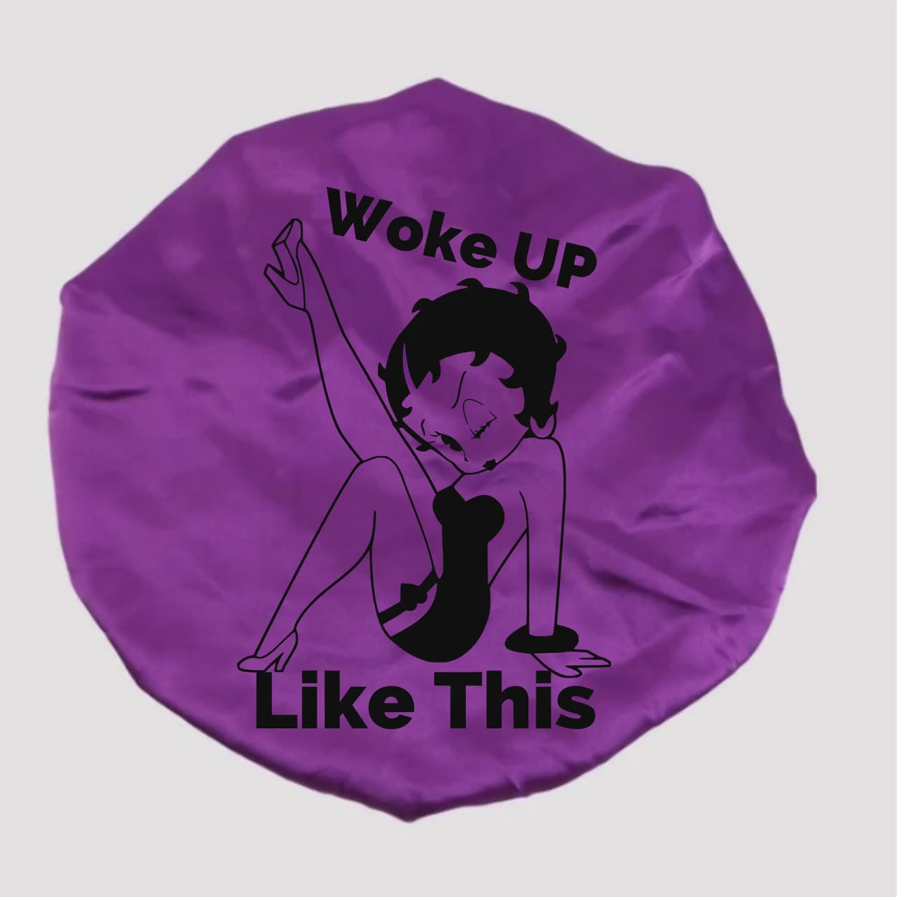 Personalized Betty Boop Satin Hair Bonnet for women hair bonnet Custom Silk Sleep Cap I woke up like this