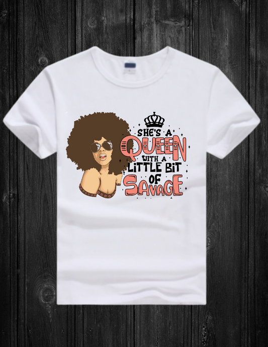 White T-shirt -Queen of Savage