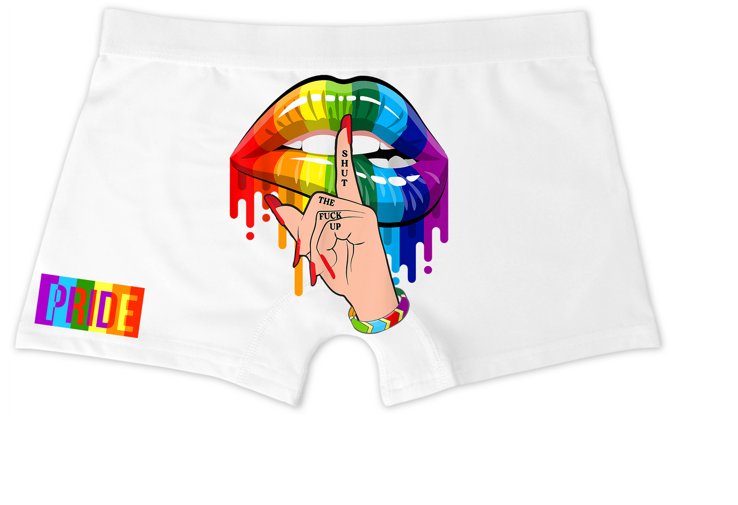 Ladies Boy Shorts -Rainbow STFU