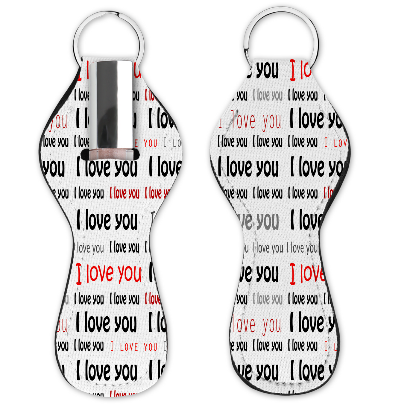 Lip Gloss Holder - I Love You Black and Red