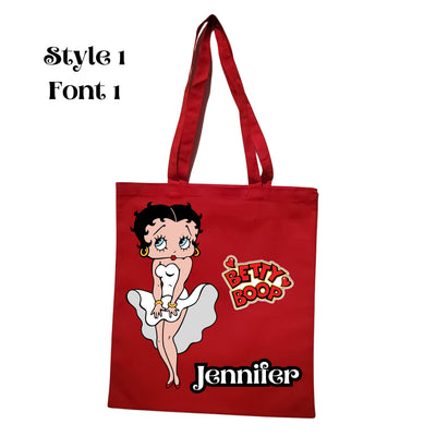 Personalized Betty Boop Red Tote Bag Gift for Her Custom
