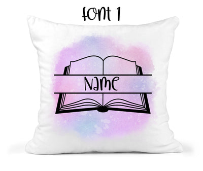 Personalized Throw Pillow Auburn Girl Ready Book Just One More Chapter Hand Drawn